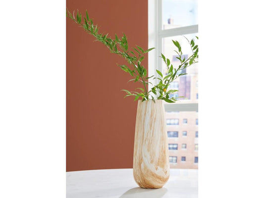 Signature Design by Ashley - Cammen Vase in Tan/White - A2000647 veiw 2