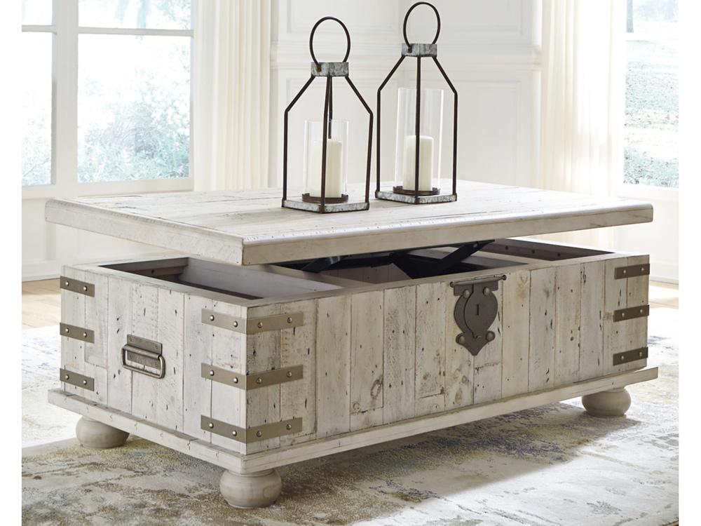Signature Design by Ashley - Carynhurst Lift Top Cocktail Table in White - T757-9 veiw 4