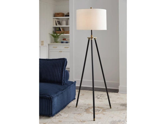 Signature Design by Ashley - Cashner Metal Floor Lamp in Black/Gold Finish - L206101 veiw 2