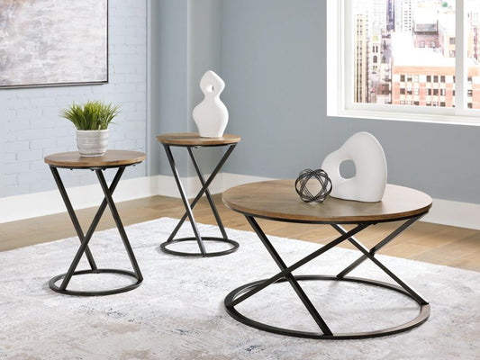 Signature Design by Ashley - Cassbryn Occasional Table Set (Set of 3) in Brown/Black - T152-13 veiw 2