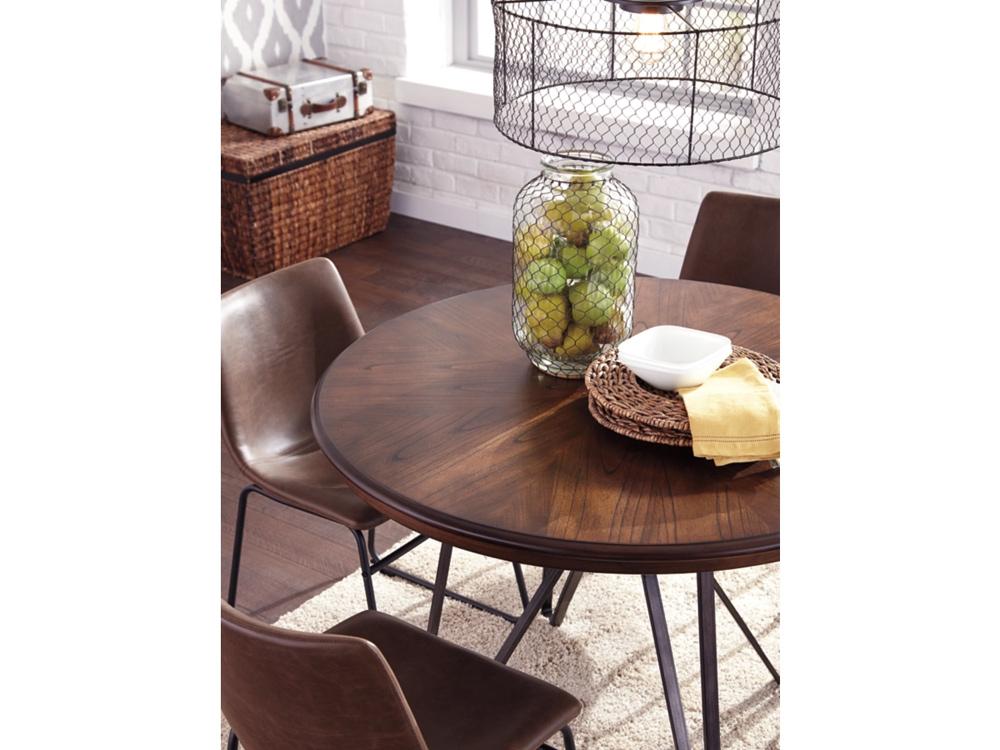 Signature Design by Ashley - Centiar Round dining Table in Two-Tone Brown - D372-15 veiw 3