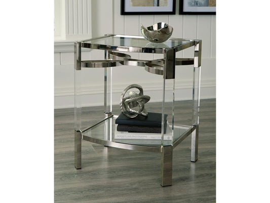 Signature Design by Ashley - Chaseton Accent Table in Clear/Silver Finish - A4000334 veiw 2