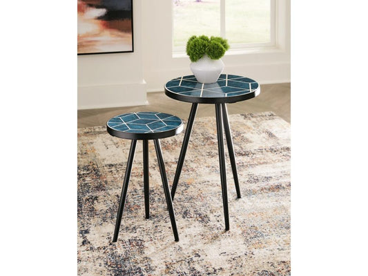 Signature Design by Ashley - Clairbelle Accent Table (Set of 2) in Teal - A4000523 veiw 2