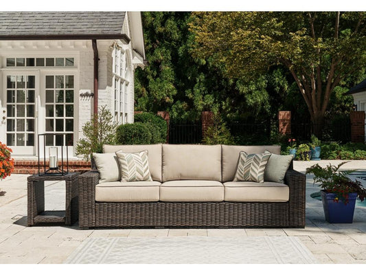 Signature Design by Ashley - Coastline Bay Outdoor Sofa With Cushion in Brown - P784-838 veiw 2