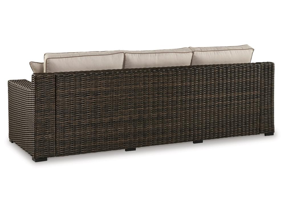 Signature Design by Ashley - Coastline Bay Outdoor Sofa With Cushion in Brown - P784-838 veiw 3
