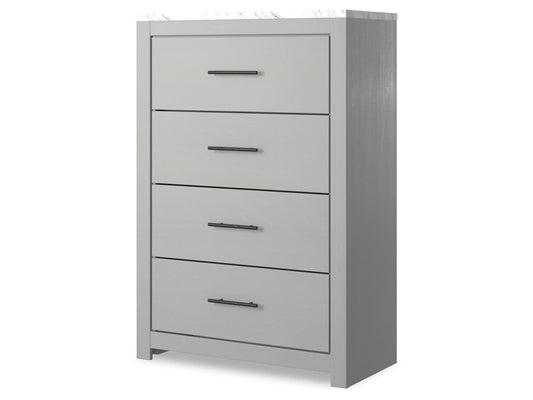 Signature Design by Ashley - Cottonburg Four Drawer Chest in Light Gray/White - B1192-44 veiw 2