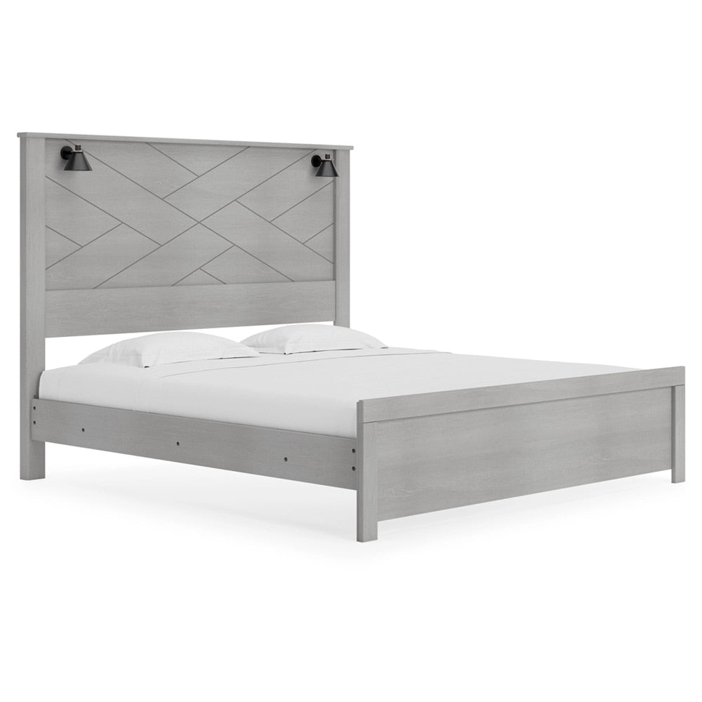 Signature Design by Ashley - Cottonburg King Panel Bed in Light Gray veiw 1