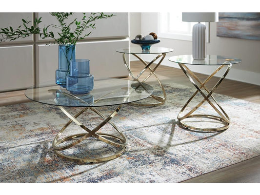 Signature Design by Ashley - Crimonti Table (Set of 3) in Champagne - T273-13 veiw 2