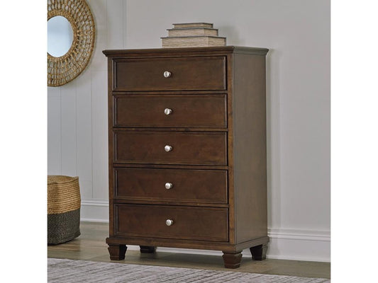 Signature Design by Ashley - Danabrin Five Drawer Chest in Brown - B685-46 veiw 2