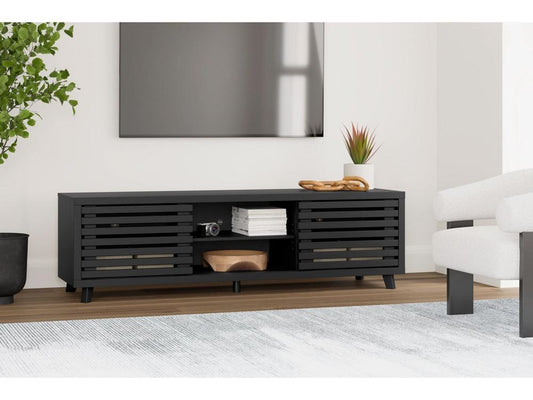 Signature Design by Ashley - Danziar Extra Large Tv Stand in Black - W1013-68 veiw 2