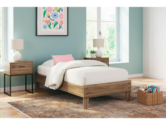 Signature Design by Ashley - Deanlow Twin Platform Bed in Honey - EB1866-111 veiw 2