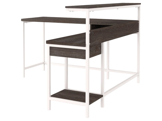 Signature Design by Ashley - Dorrinson L-Desk With Storage in Two-tone - H287-24 veiw 2