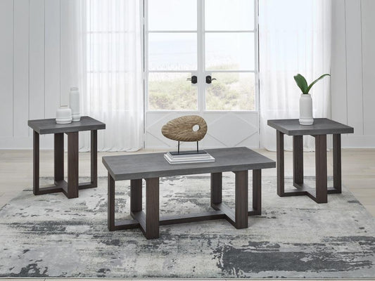 Signature Design by Ashley - Dynnford Occasional Table Set (Set of 3) in Gray/Brown - T216-13 veiw 2