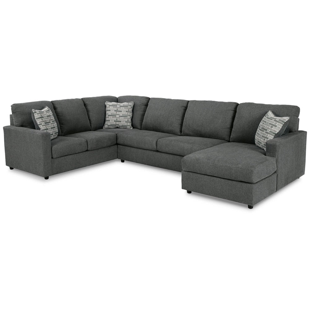 Signature Design by Ashley - Edenfield Fabric 3 Piece Sectional in Charcoal veiw 1