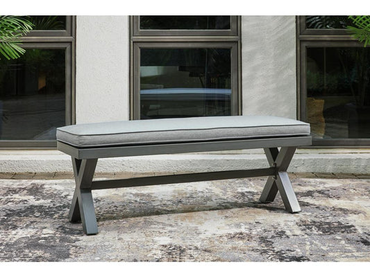 Signature Design by Ashley - Elite Park Outdoor Bench With Cushion in Gray - P518-600 veiw 2