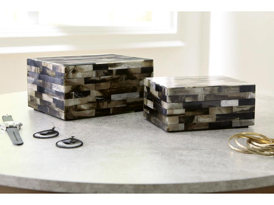 Signature Design by Ashley - Ellford Box Set (Set of 2) in Black/Brown/Cream - A2000596 veiw 2