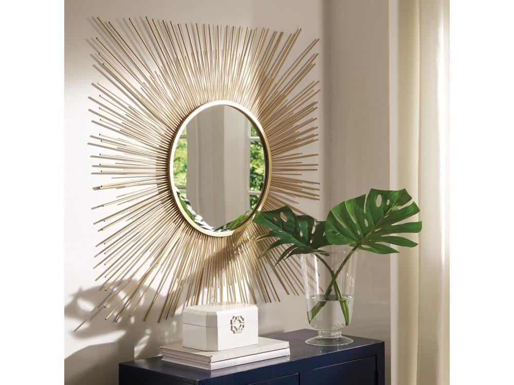 Signature Design by Ashley - Elspeth Accent Mirror in Gold Finish - A8010124 veiw 2