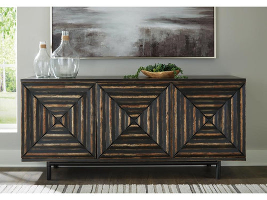 Signature Design by Ashley - Fair Ridge Accent Cabinet in Distressed Black - A4000573 veiw 2
