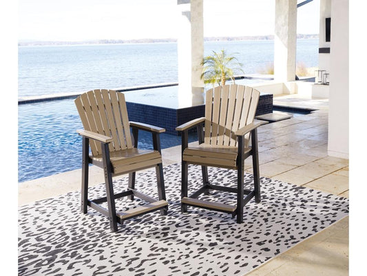 Signature Design by Ashley - Fairen Trail Outdoor Barstool (Set of 2) in Black/Driftwood - P211-124 veiw 2