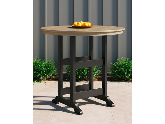 Signature Design by Ashley - Fairen Trail Round Bar Table w/UMB Opt in Black/Driftwood - P211-613 veiw 2