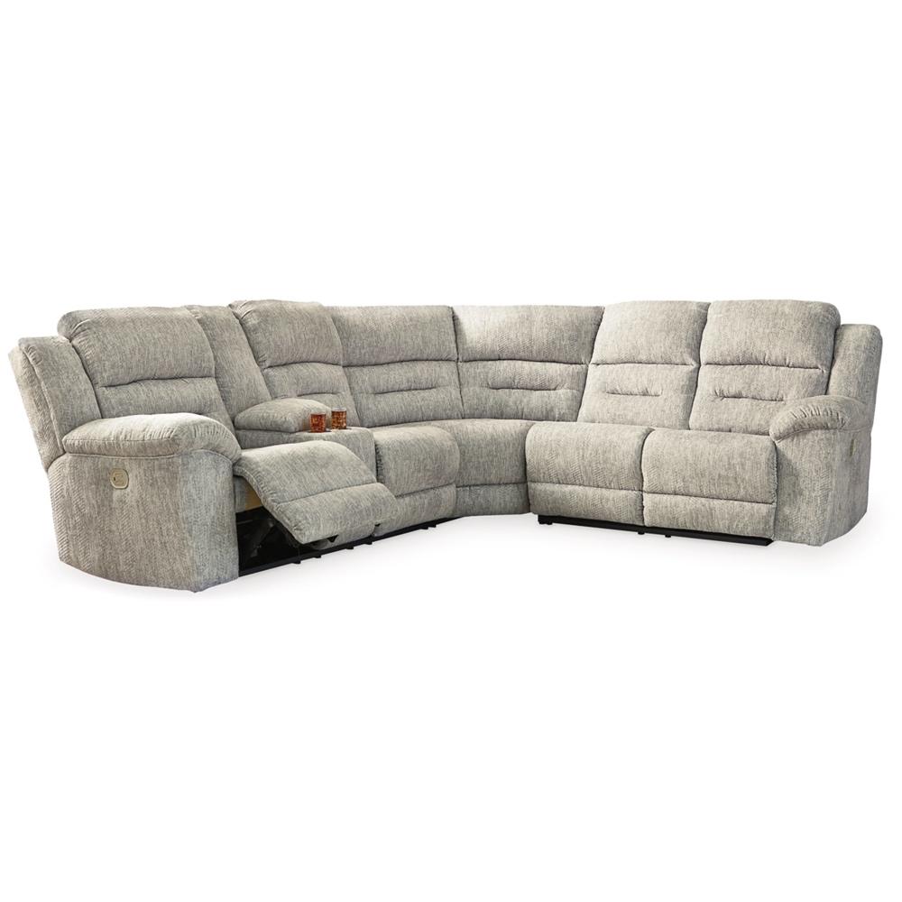 Signature Design by Ashley - Family Den 3 Pc Power Reclining Sectional in Pewter veiw 1