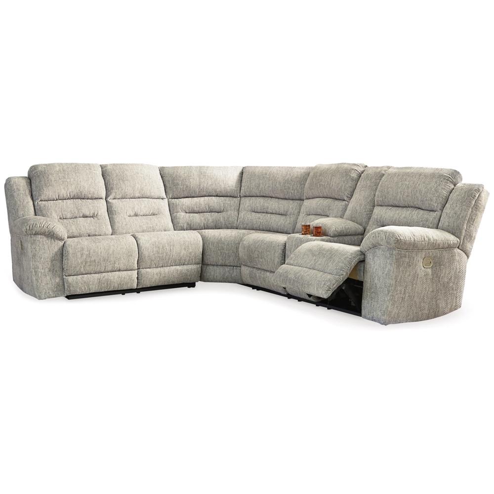 Signature Design by Ashley - Family Den 3-Piece Power Reclining Sectional in Pewter veiw 1