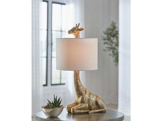 Signature Design by Ashley - Ferrison Poly Table Lamp in Gold Finish - L317004 veiw 2