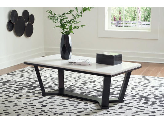 Signature Design by Ashley - Fostead Rectangular Cocktail Table in White/Espresso - T770-1 veiw 2