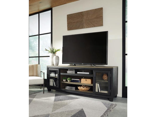 Signature Design by Ashley - Foyland Xl Tv Stand W/Fireplace Option in Black/Brown - W989-68 veiw 2