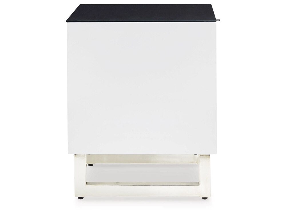 Signature Design by Ashley - Gardoni Rectangular End Table in White/Black - T756-3 veiw 4