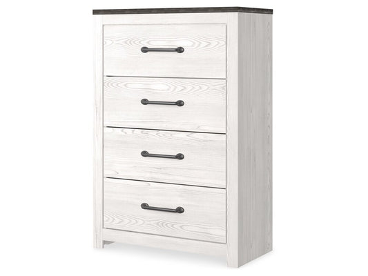 Signature Design by Ashley - Gerridan Four Drawer Chest in White/Gray - B1190-44 veiw 2