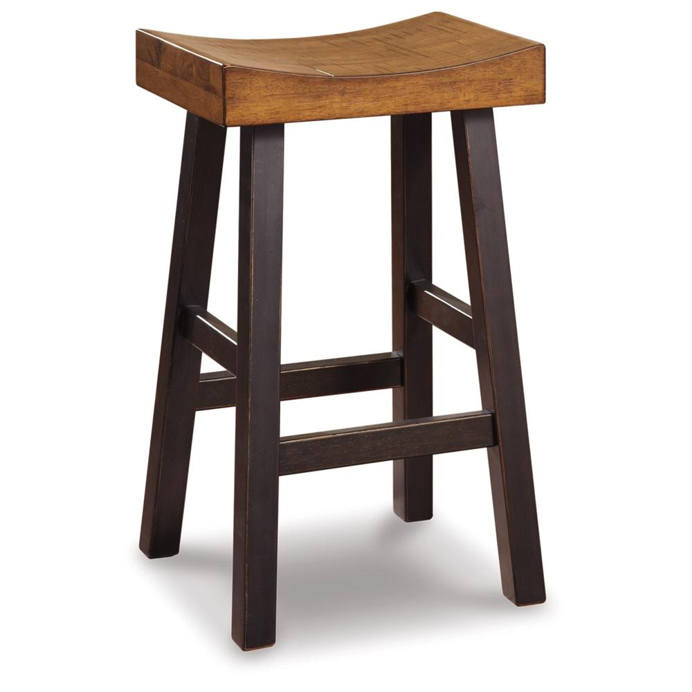 Signature Design by Ashley - Glosco 30in Bar Stool (Set of 2) in Medium Brown-Dark Brown - D548-030 veiw 1