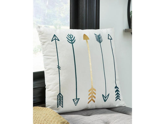 Signature Design by Ashley - Gyldan Pillow (Set of 4) in White/Teal/Gold - A1000994 veiw 2