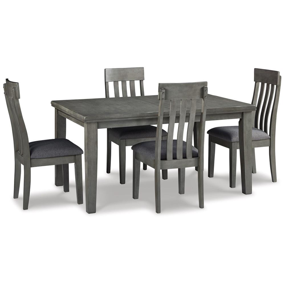Signature Design by Ashley - Hallanden Dining Table And 4 Chairs in Gray veiw 1