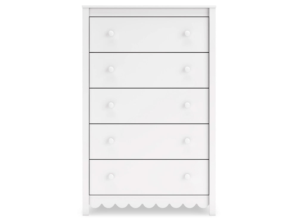 Signature Design by Ashley - Hallityn Five Drawer Chest in White - EB1810-245 veiw 4