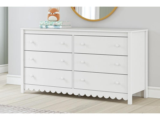 Signature Design by Ashley - Hallityn Six Drawer Dresser in White - EB1810-231 veiw 2