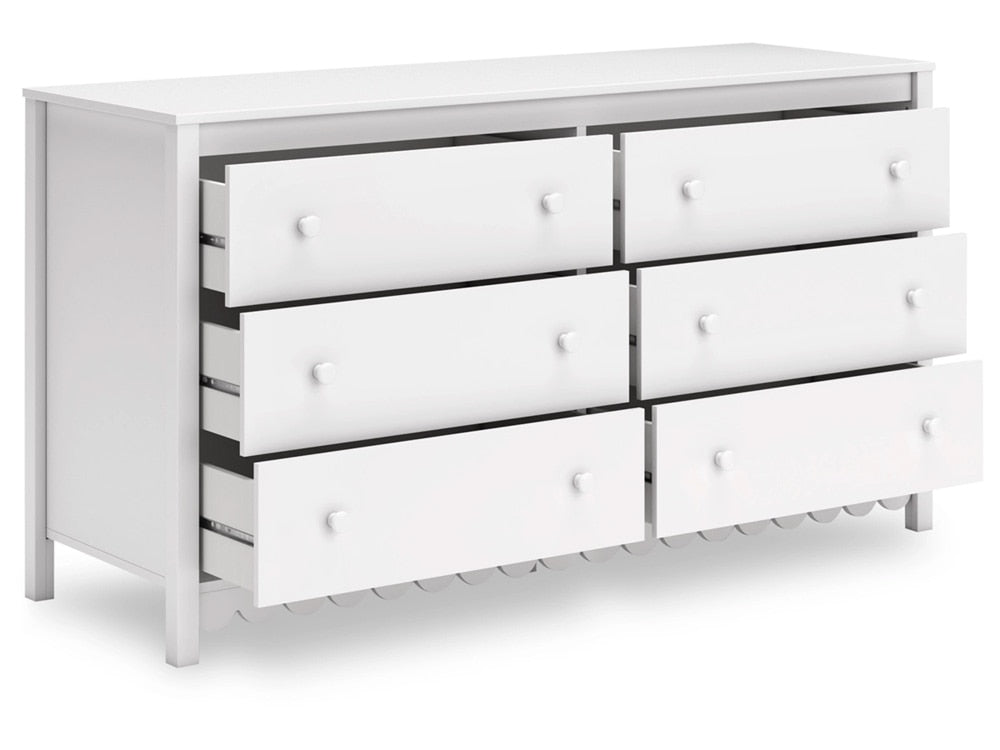 Signature Design by Ashley - Hallityn Six Drawer Dresser in White - EB1810-231 veiw 4