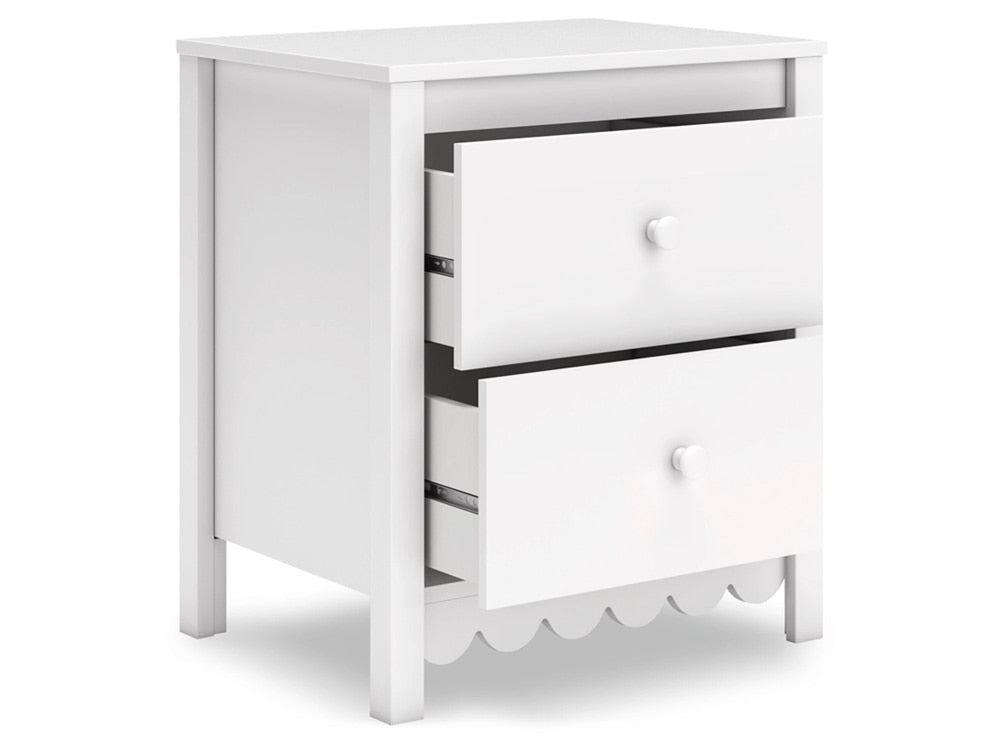 Signature Design by Ashley - Hallityn Two Drawer Night Stand in White - EB1810-292 veiw 4