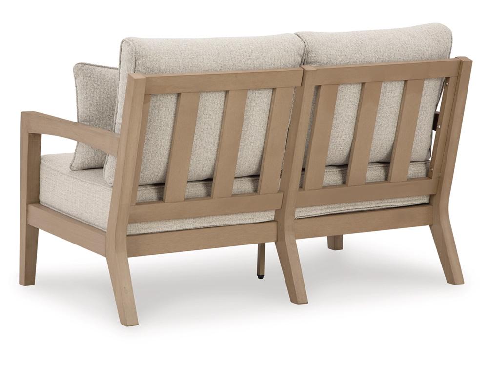 Signature Design by Ashley - Hallow Creek Outdoor Loveseat W/Cushion in Driftwood - P560-835 veiw 4