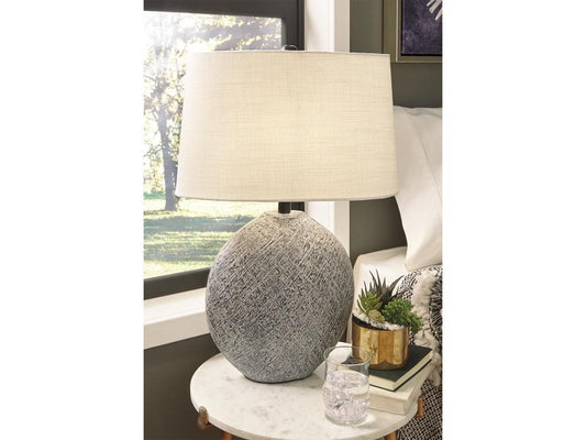 Signature Design by Ashley - Harif Paper Table Lamp in Black - L235624 veiw 2