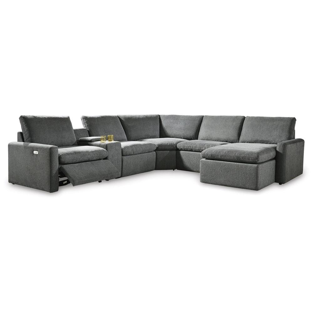 Signature Design by Ashley - Hartsdale 6-Piece Right Arm Facing Reclining Sectional With Console & Chaise in Granite veiw 1