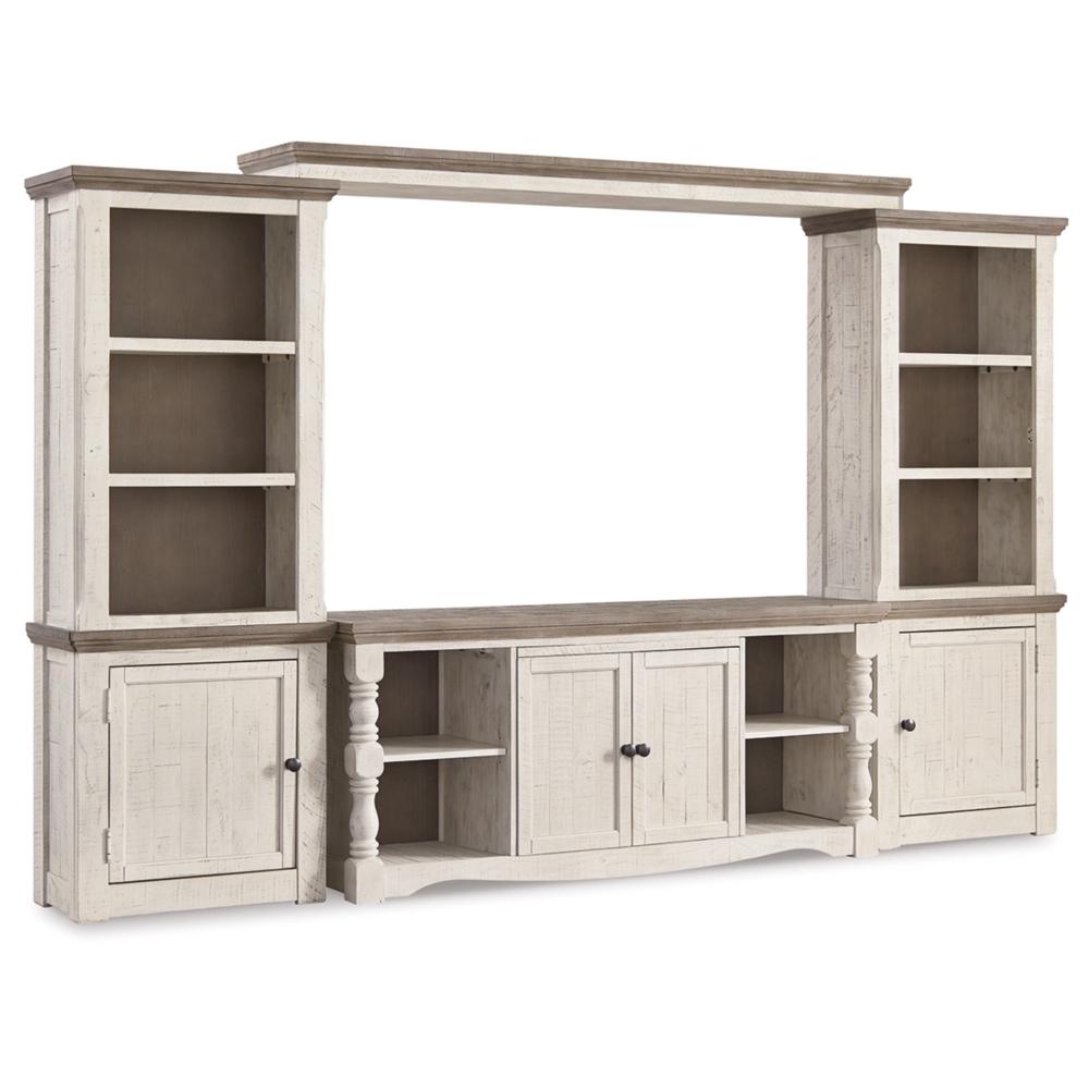 Signature Design by Ashley - Havalance 4 Piece Entertainment Center in Two-tone veiw 1