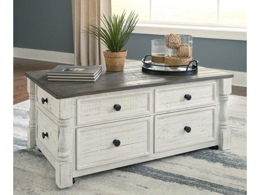 Signature Design by Ashley - Havalance Lift Top Cocktail Table in White/Gray - T994-20 veiw 2