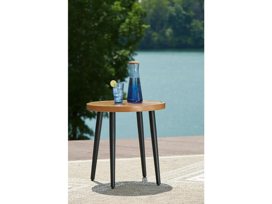 Signature Design by Ashley - Horizon Hall Outdoor Round End Table in Brown - P572-706 veiw 2