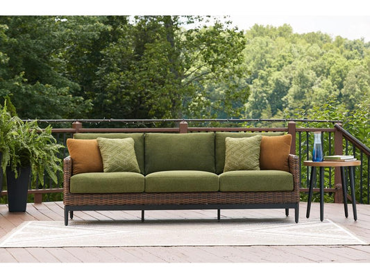 Signature Design by Ashley - Horizon Hall Outdoor Sofa With Cushion in Brown - P572-838 veiw 2