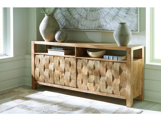 Signature Design by Ashley - Hudwick Accent Cabinet in Natural Brown - A4000672 veiw 2