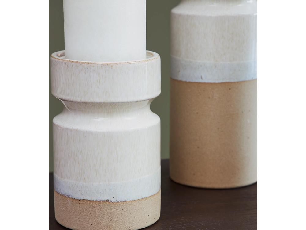 Signature Design by Ashley - Hurston Candle Holder (Set of 3) in Ivory/Brown - A2000583 veiw 4