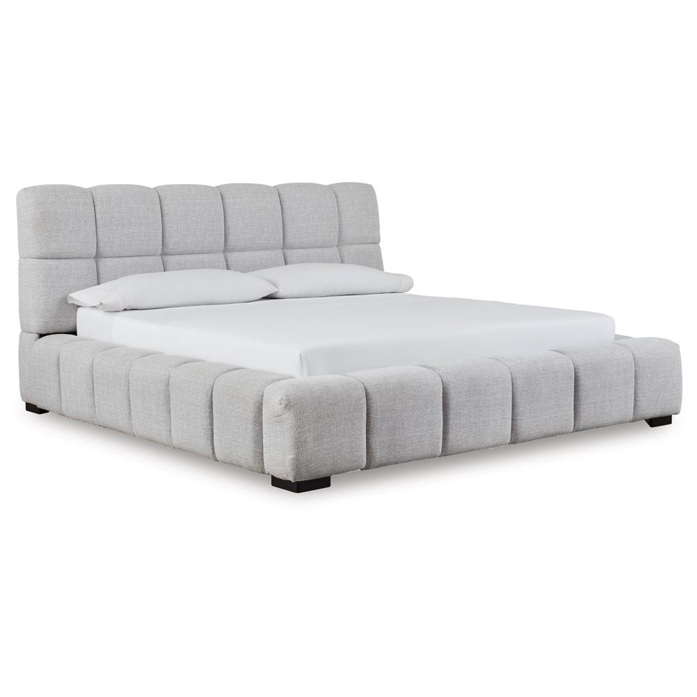 Signature Design by Ashley - Jesstean California King Upholstered Bed in Light Gray veiw 1
