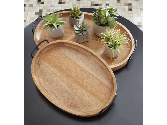 Signature Design by Ashley - Jocelyne Tray Set (Set of 2) in Brown/Black - A2000455 veiw 2