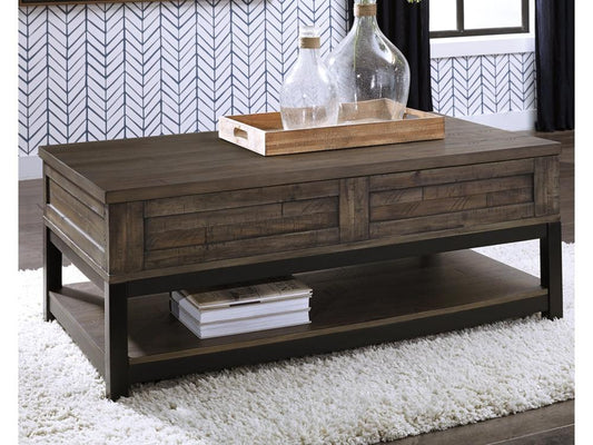 Signature Design by Ashley - Johurst Rect Lift Top Cocktail Table in Grayish Brown - T444-9 veiw 2